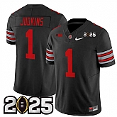 Men's Ohio State Buckeyes #1 Quinshon Judkins Black 2025 CFP Final Patch F.U.S.E. Vapor Limited Stitched Football Jersey,baseball caps,new era cap wholesale,wholesale hats